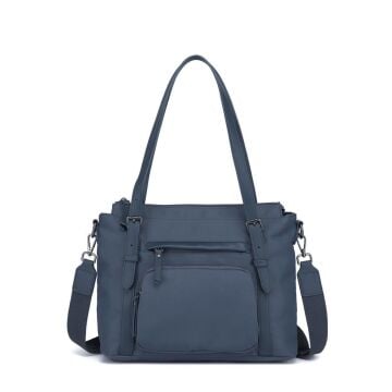 Twill Dimi Kumaş Kadın Omuz Çantası Smart Bags 3329 Füme Laci