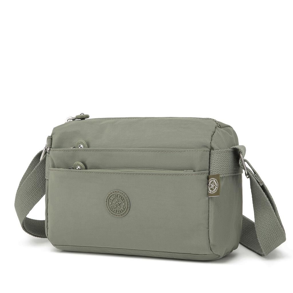 Smart Bags Küçük Boy Krinkıl Kumaş Postacı Kadın Çantası 1006 Yeşil