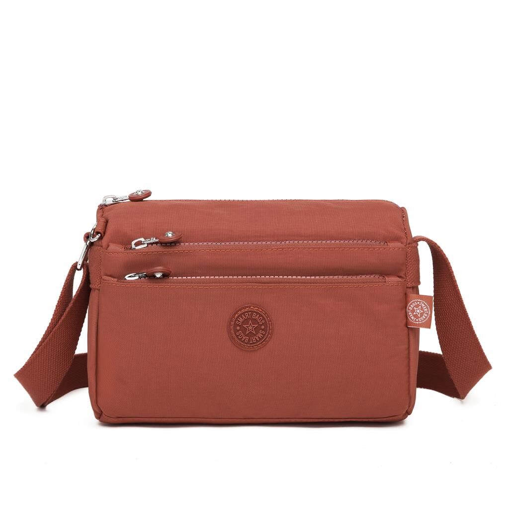 Smart Bags Küçük Boy Krinkıl Kumaş Postacı Kadın Çantası 1006 Kiremit