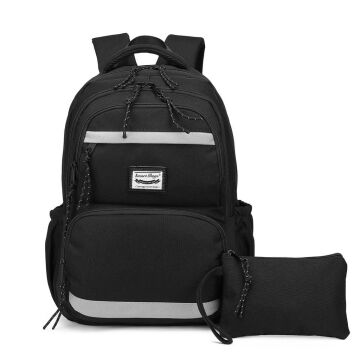 Smart Bags Sırt Çantası Okul Boyu Kalem Kutusu Hediyeli 3234 01 Siyah