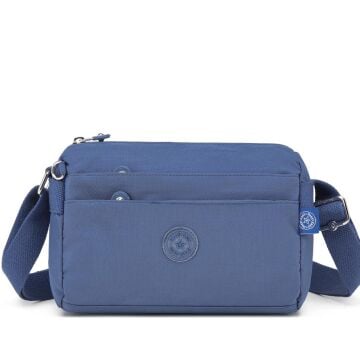 Smart Bags Küçük Boy Krinkıl Kumaş Postacı Kadın Çantası 1006 Mavi