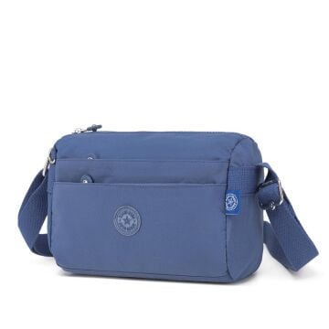 Smart Bags Küçük Boy Krinkıl Kumaş Postacı Kadın Çantası 1006 Mavi