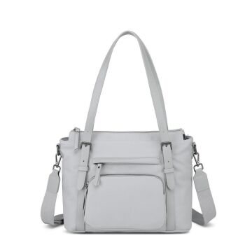 Smart Bags Twill Dimi Kumaş Kadın Omuz Çantası 3329 Gri