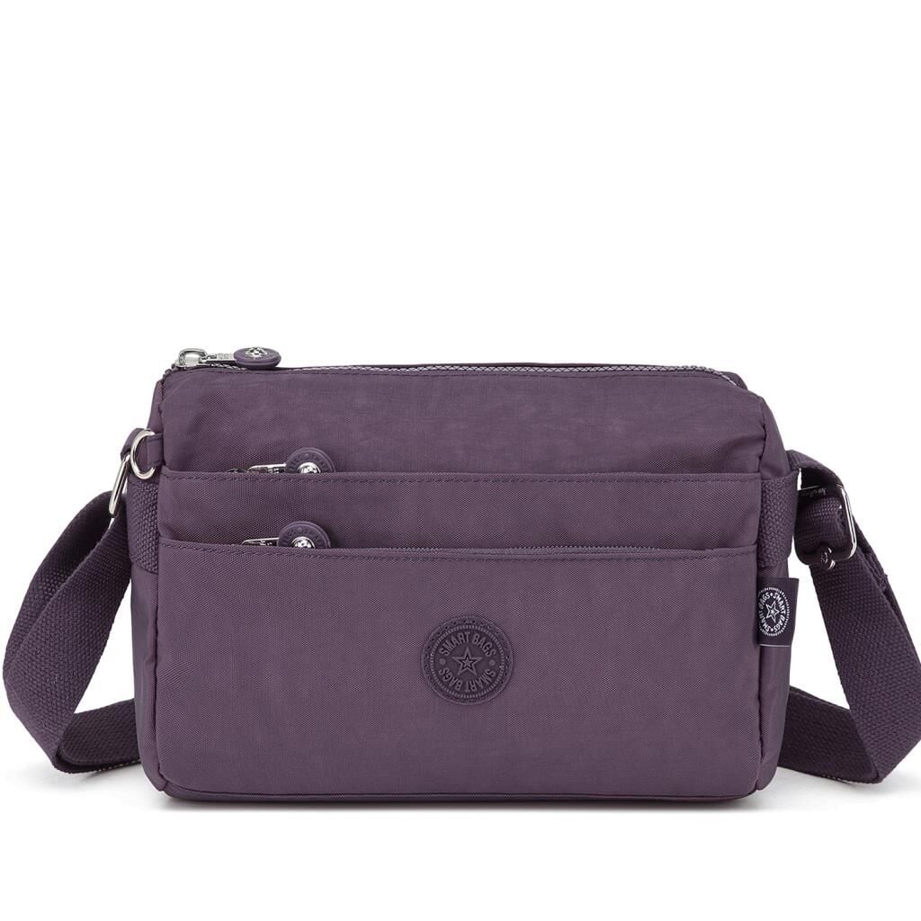 Smart Bags Küçük Boy Krinkıl Kumaş Postacı Kadın Çantası 1006 Mürdüm