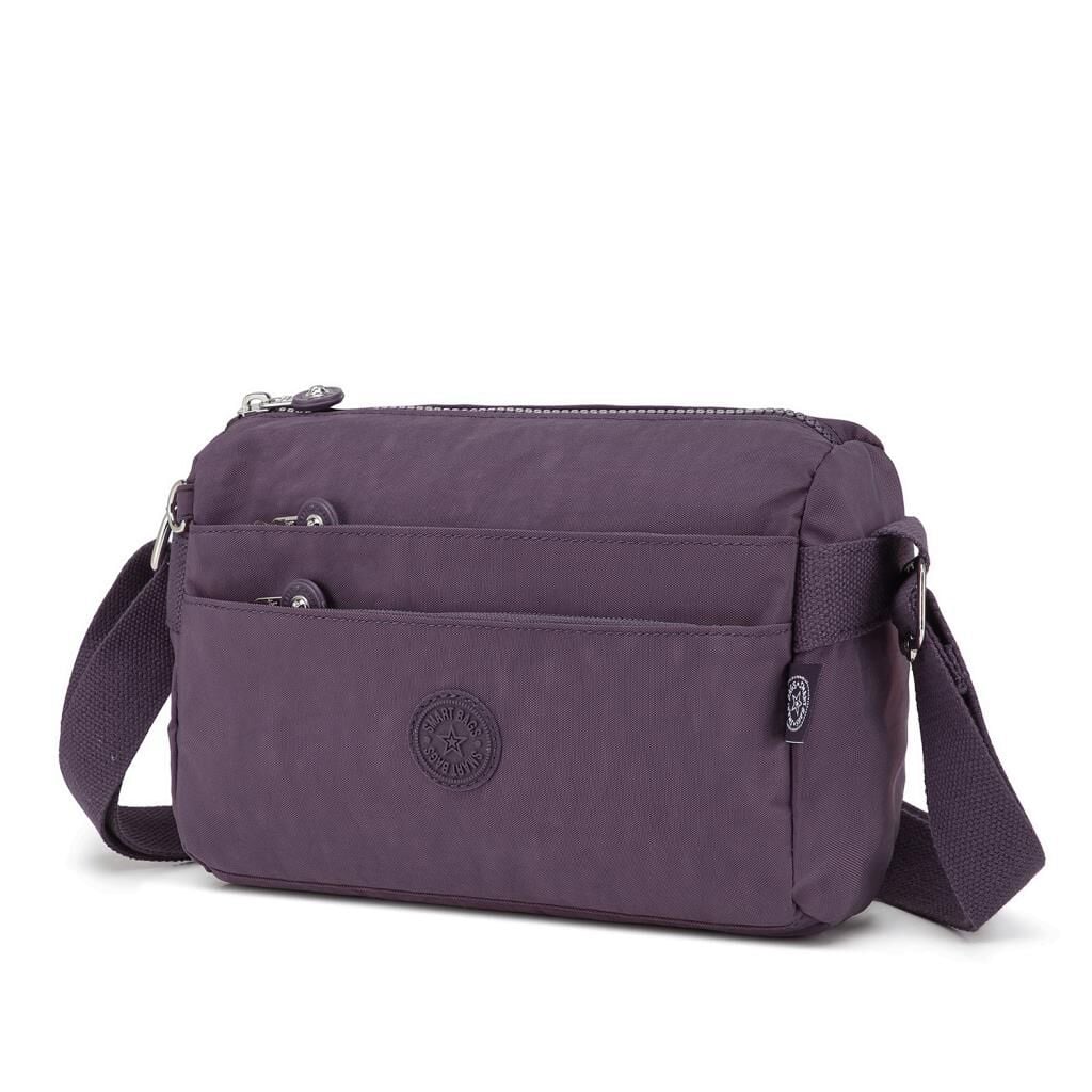 Smart Bags Küçük Boy Krinkıl Kumaş Postacı Kadın Çantası 1006 Mürdüm