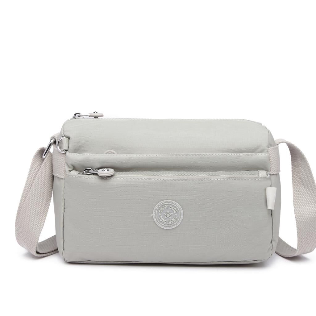 Smart Bags Küçük Boy Krinkıl Kumaş Postacı Kadın Çantası 1006 Buz Gri