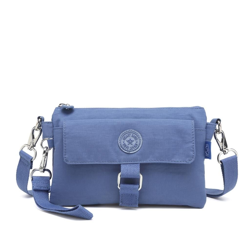 Minik Boy Smart Bags Postacı Kadın Çantası Krinkıl Kumaş 1147 Mavi