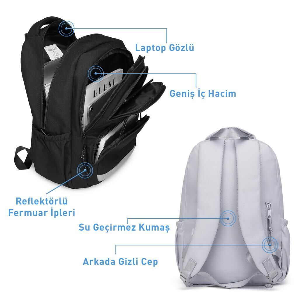 Smart Bags Sırt Çantası Okul Boyu Kalem Kutusu Hediyeli 3234 Mor