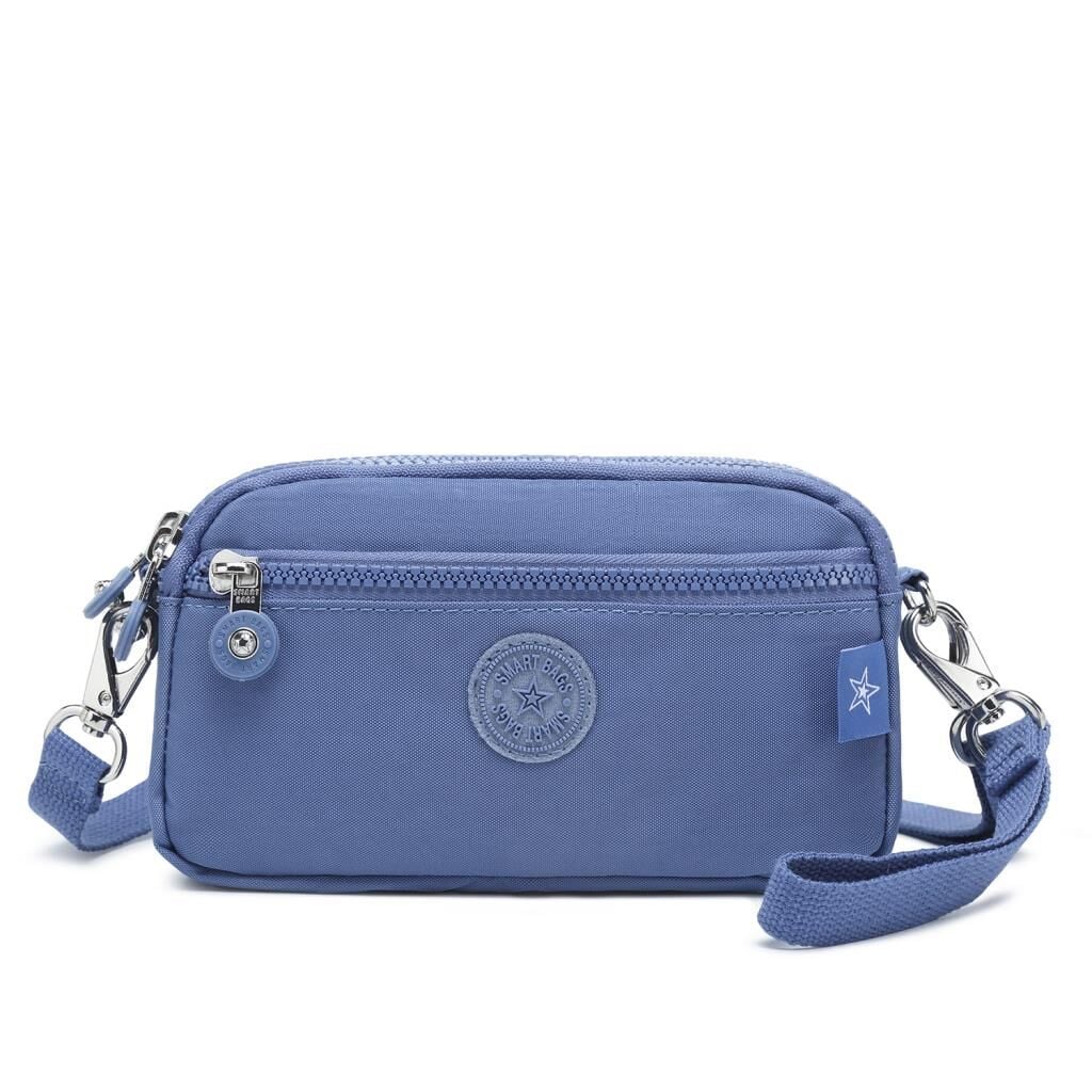 Smart Bags Mini Boy Postacı Çantası ve Cüzdanı Krinkıl Kumaş 1112 Mavi