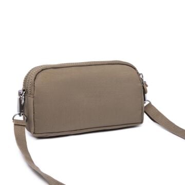 Smart Bags Mini Boy Postacı Çantası ve Cüzdanı Krinkıl Kumaş 1112 A.Kahve