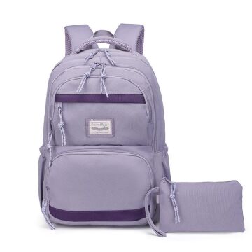 Smart Bags Sırt Çantası Okul Boyu Kalem Kutusu Hediyeli 3234 Eflatun