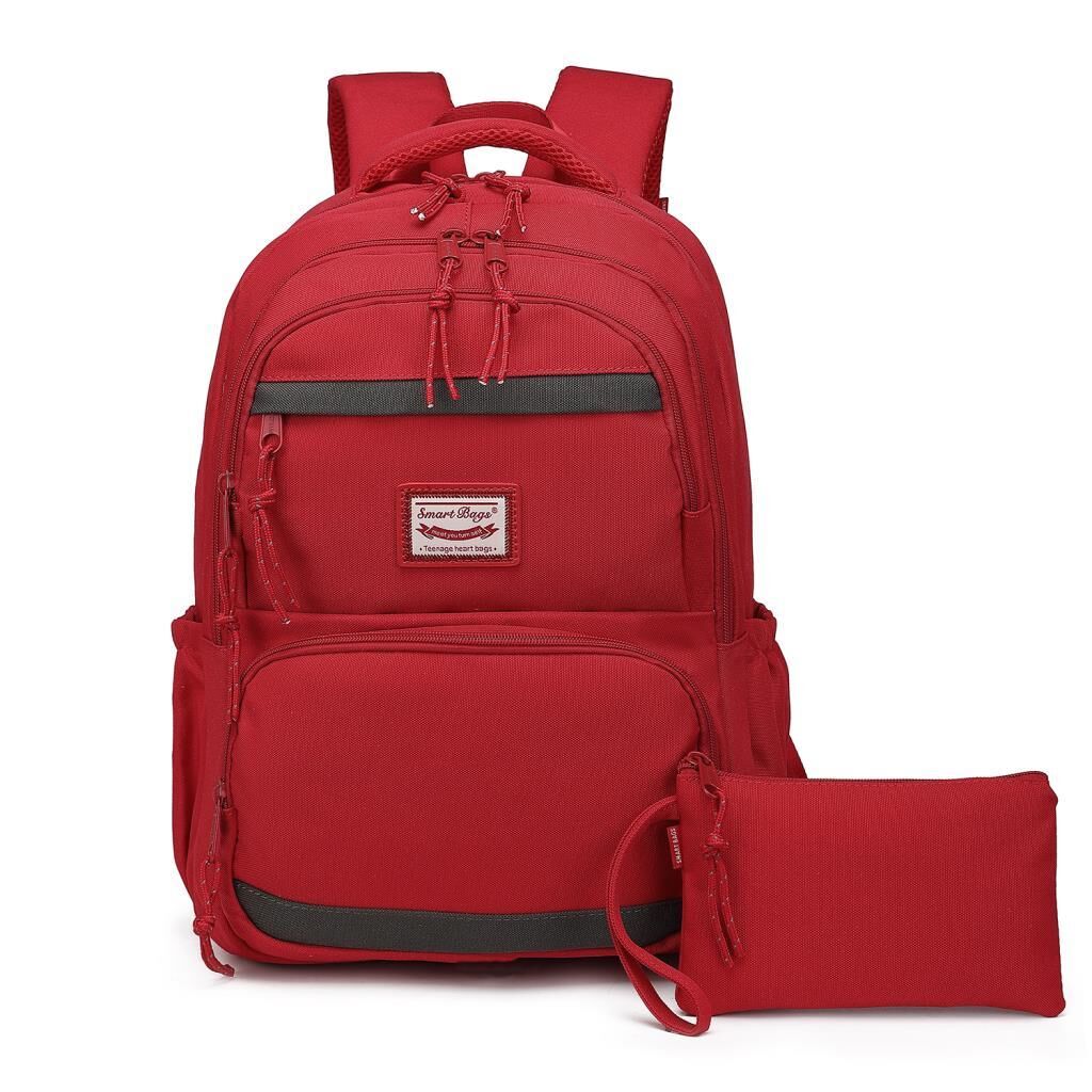 Smart Bags Sırt Çantası Okul Boyu Kalem Kutusu Hediyeli 3234 Vişne