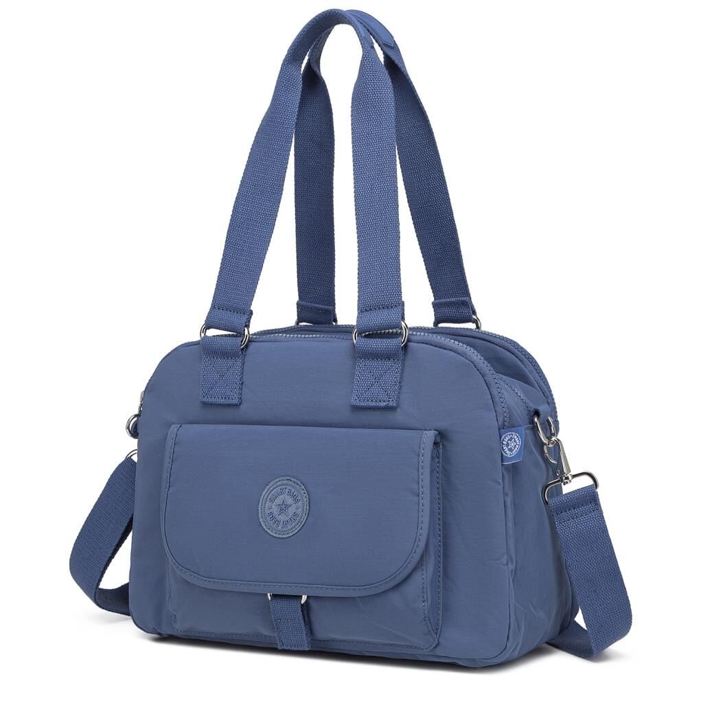 Smart Bags Kadın Omuz Çantası Krinkıl Kumaş 1122 Mavi