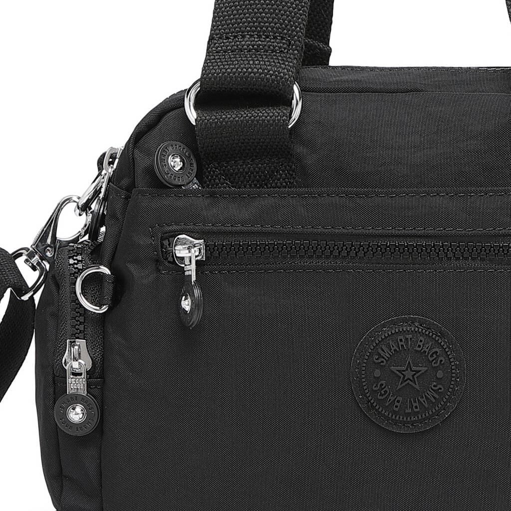 Smart Bags Elden Tutmalı Krinkıl Kumaş Kadın Çantası 3207 01 Siyah