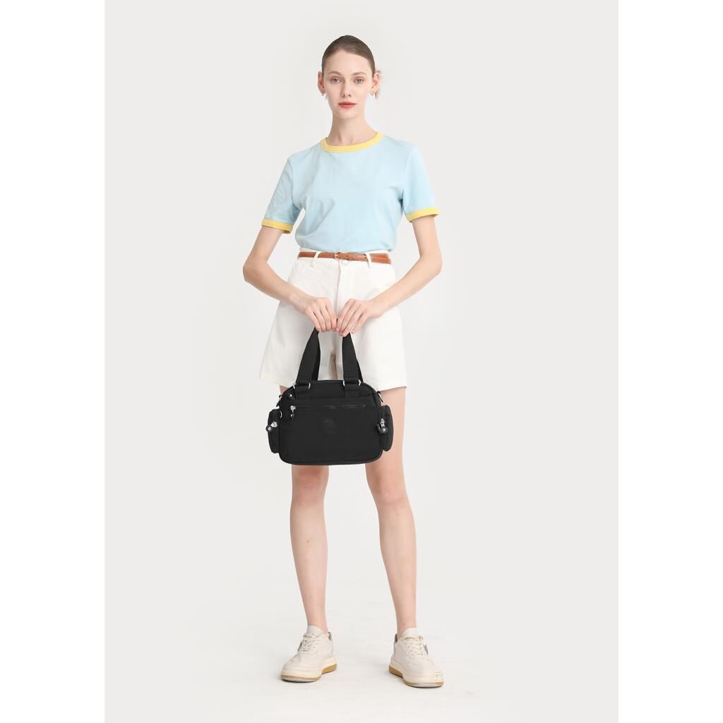 Smart Bags Elden Tutmalı Krinkıl Kumaş Kadın Çantası 3207 01 Siyah