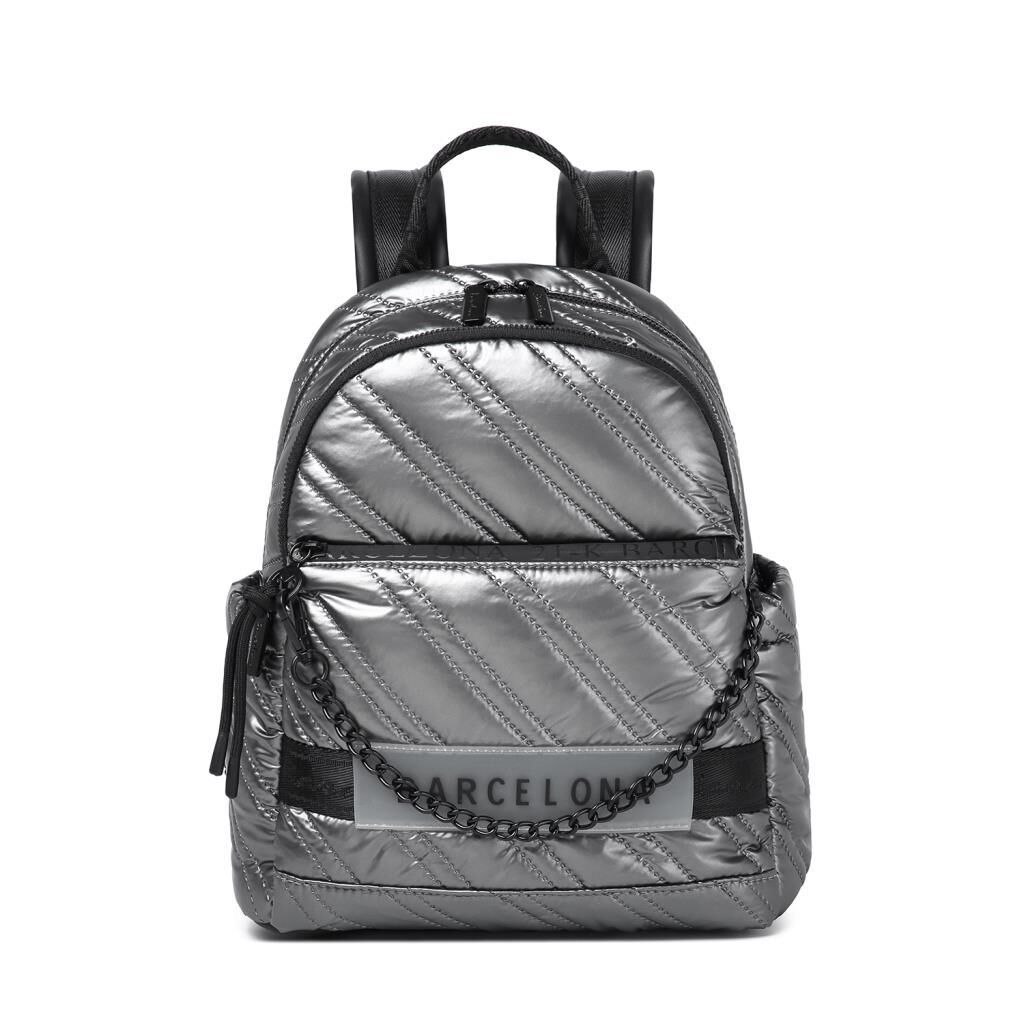 21K Barcelona Parlak Kumaş Askılı Kadın Sırt Çantası 3258