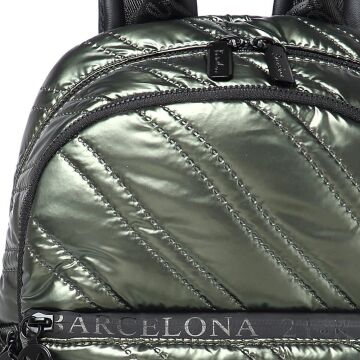 21K Barcelona Parlak Kumaş Askılı Kadın Sırt Çantası 3258 Yeşil