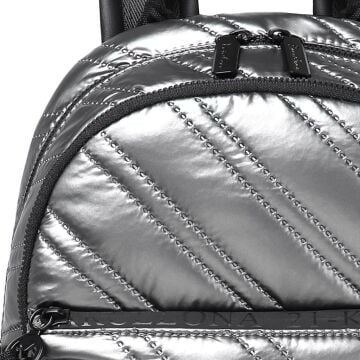 21K Barcelona Parlak Kumaş Askılı Kadın Sırt Çantası 3258 Gri