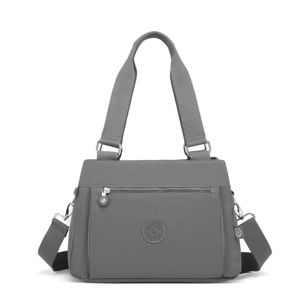1125 Krinkıl Kumaş Bayan Omuz Çantası Smart Bags Koyu Gri