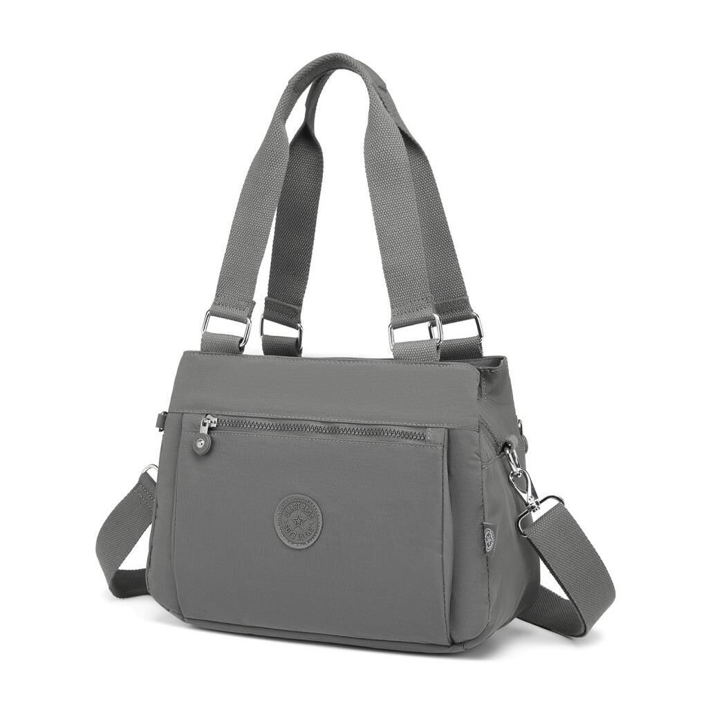 1125 Krinkıl Kumaş Bayan Omuz Çantası Smart Bags Koyu Gri