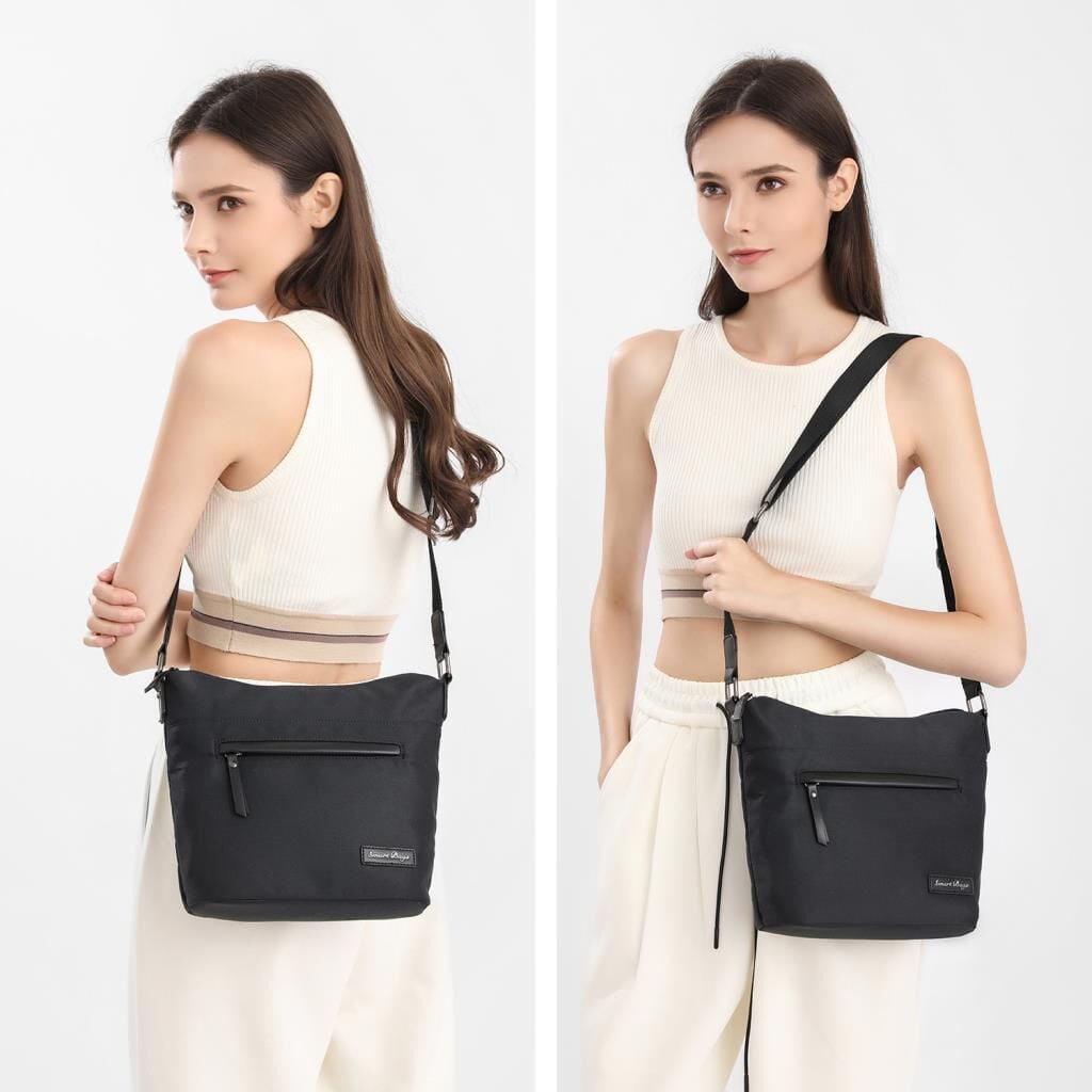 Smart Bags Twill Dimi Kumaş Postacı Kadın Çantası 3327 Gri