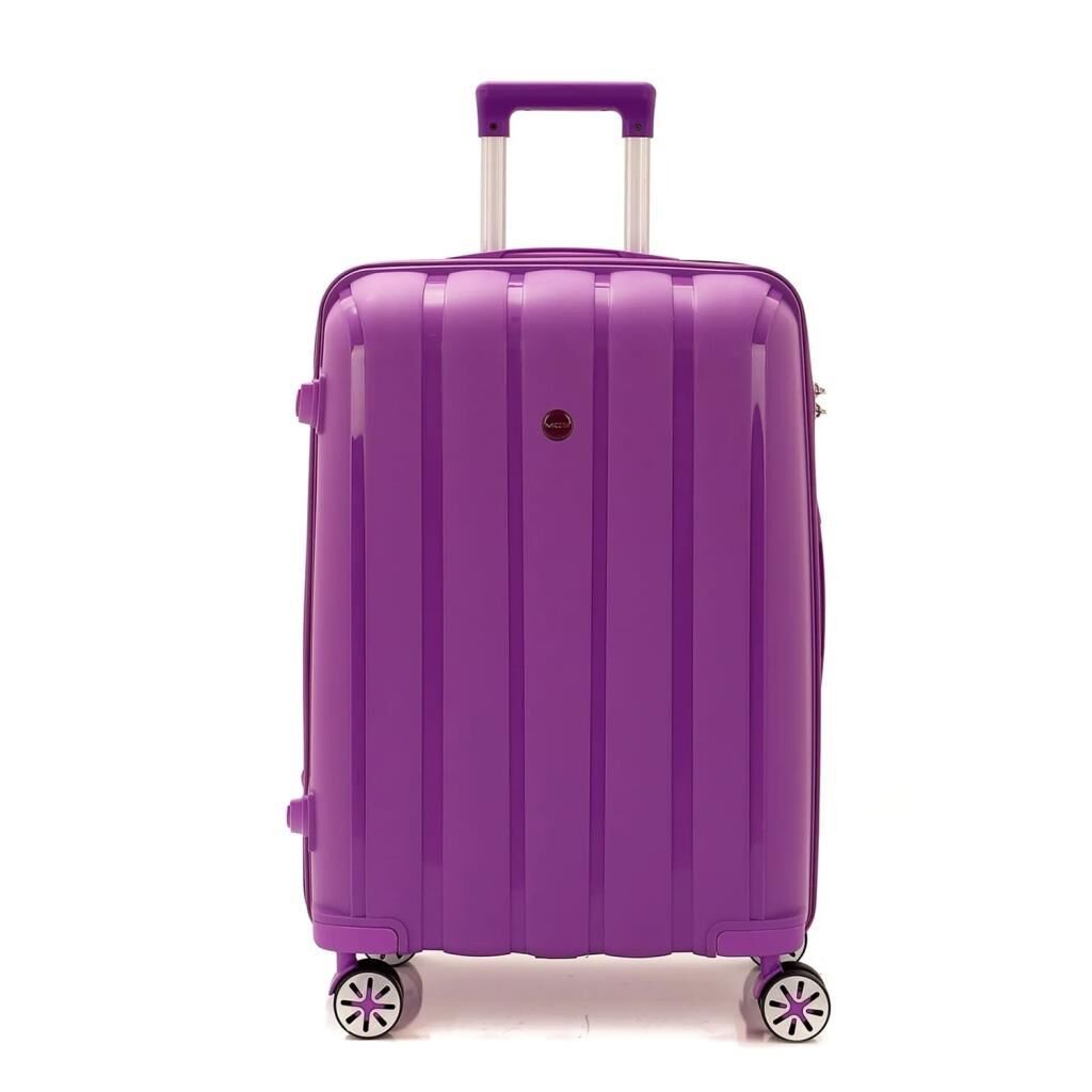 MÇS Bavul Büyük ve Orta 2li Set Kırılmaz Silikon Valiz V305 Mor
