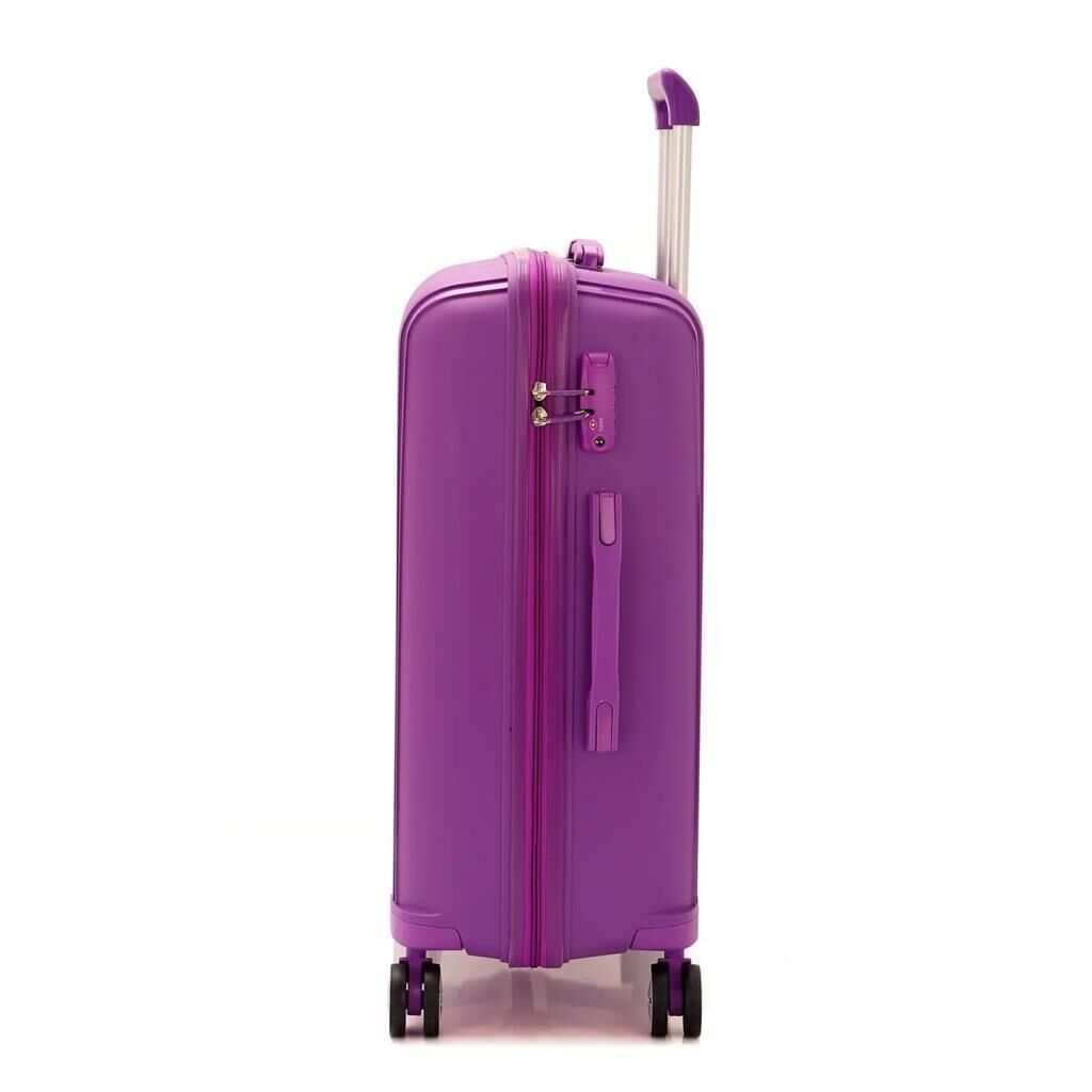 MÇS Bavul Büyük ve Orta 2li Set Kırılmaz Silikon Valiz V305 Mor