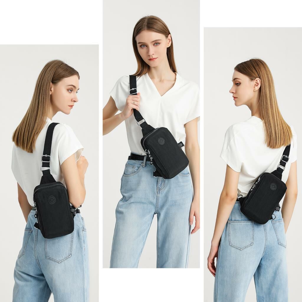 Smart Bags Bodybag Unisex Postacı Çantası Krinkıl Kumaş 3105 Siyah