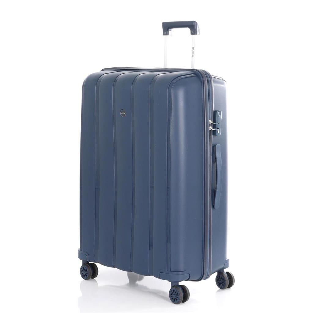 MÇS Bavul Büyük ve Orta 2li Set Kırılmaz Silikon Valiz V305 Lacivert