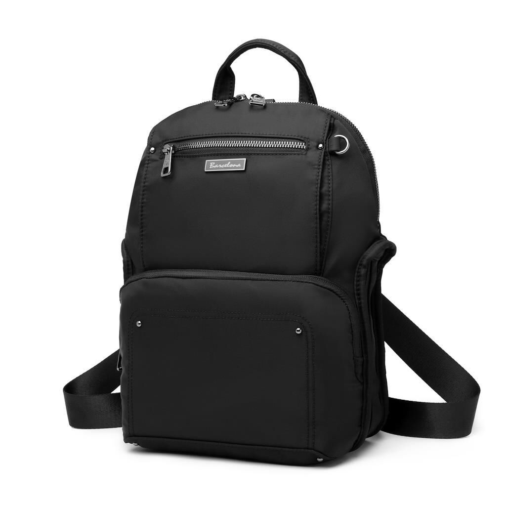 Saten Kumaş Kadın Postacı ve Sırt Çantası Barcelona 2108 01 Siyah