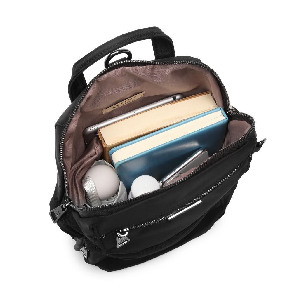 Saten Kumaş Kadın Postacı ve Sırt Çantası Barcelona 2108 01 Siyah