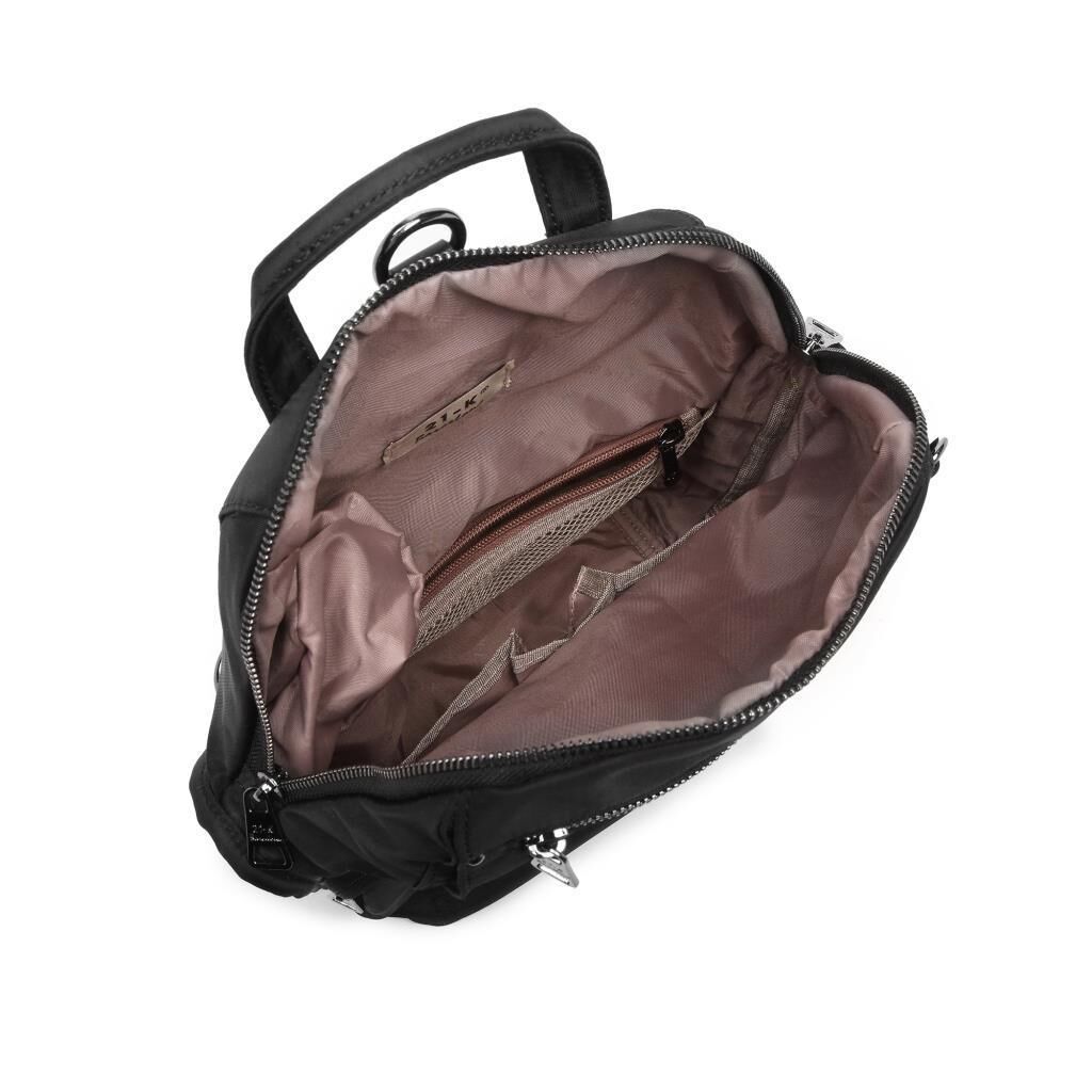 Saten Kumaş Kadın Postacı ve Sırt Çantası Barcelona 2108 01 Siyah