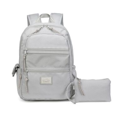 Smart Bags Sırt Çantası Okul Boyu Kalem Kutusu Hediyeli 3237 A.Gri