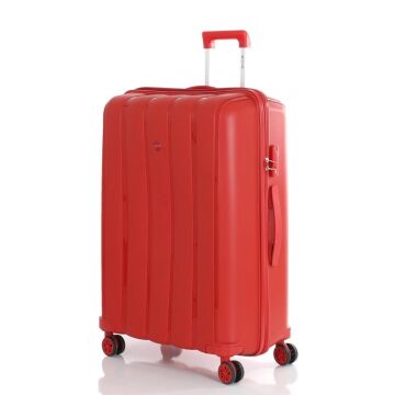 MÇS Bavul Büyük ve Orta 2li Set Kırılmaz Silikon Valiz V305 Kırmızı