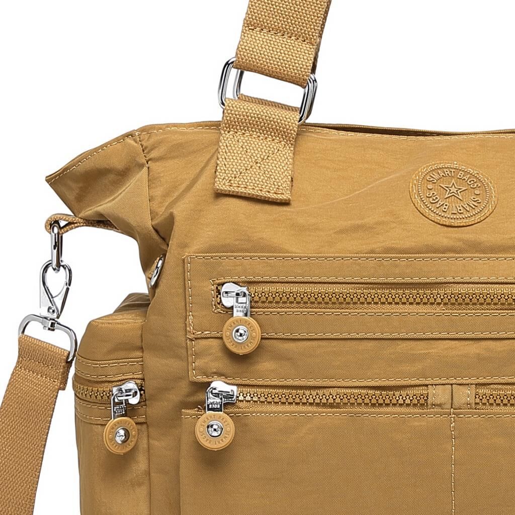 Smart Bags Krinkıl Kumaş Kadın Anne Bebek Omuz Çantası 1210 110 Taba