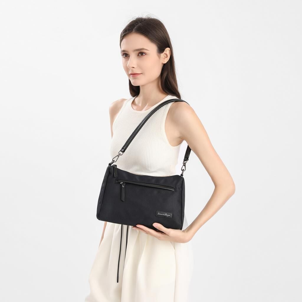 Smart Bags Twill Dimi Kumaş Kadın Omuz Çantası 3325 A.Kahve