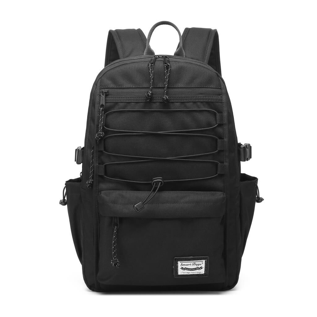 Smart Bags Sırt Çantası Okul Boyu Laptop Gözlü 3156 01 Siyah
