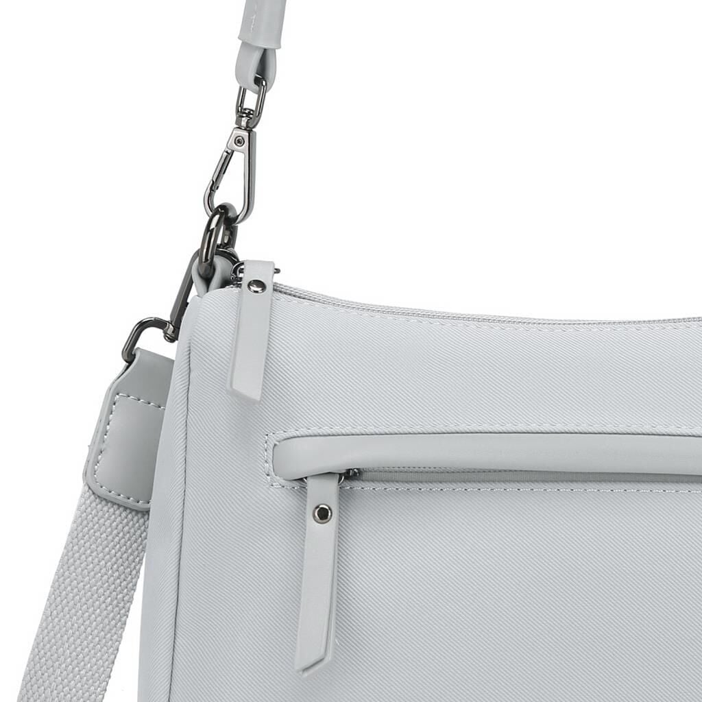 Smart Bags Twill Dimi Kumaş Kadın Omuz Çantası 3325 Gri