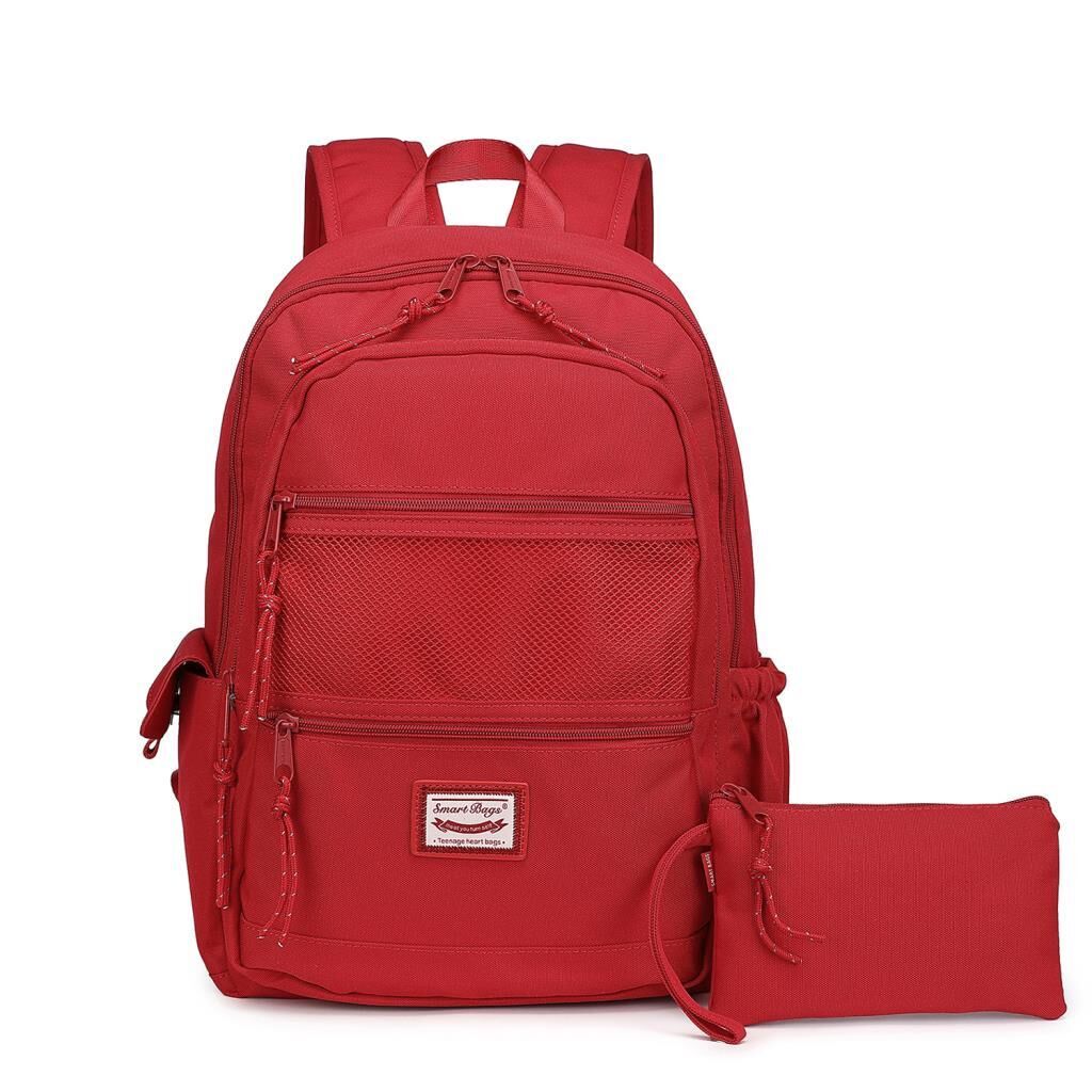 Smart Bags Sırt Çantası Okul Boyu Kalem Kutusu Hediyeli 3237 Vişne