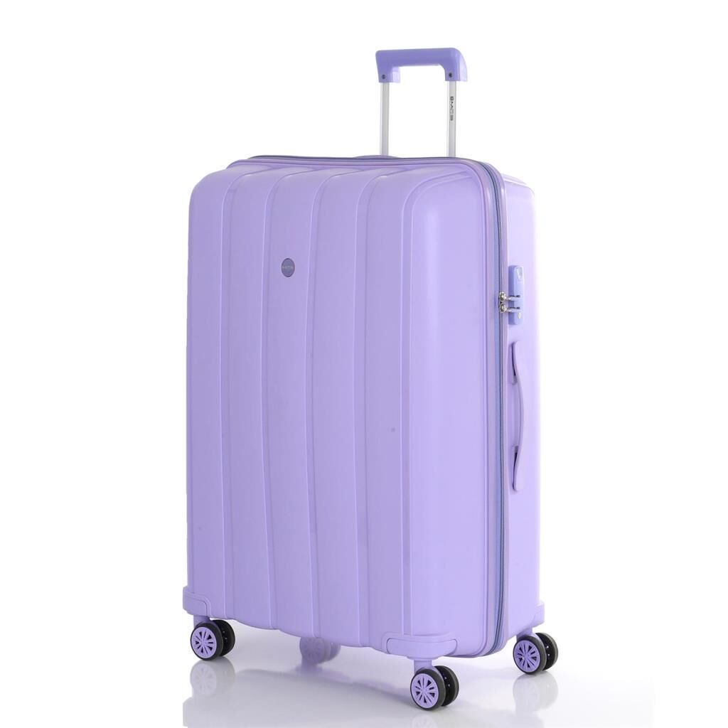 MÇS Bavul Büyük ve Orta 2li Set Kırılmaz Silikon Valiz V305 Lila