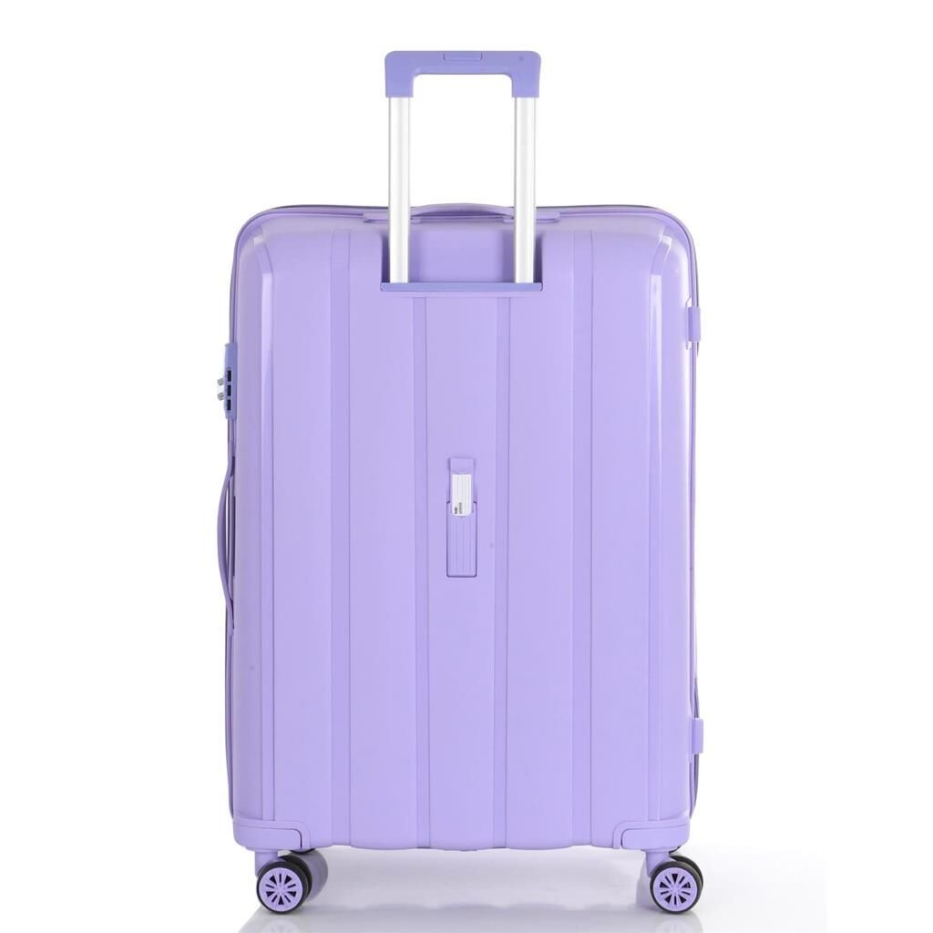MÇS Bavul Büyük ve Orta 2li Set Kırılmaz Silikon Valiz V305 Lila