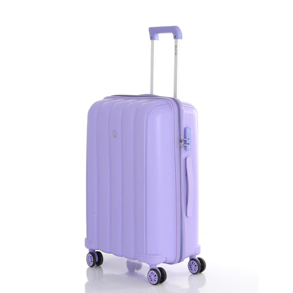 MÇS Bavul Büyük ve Orta 2li Set Kırılmaz Silikon Valiz V305 Lila