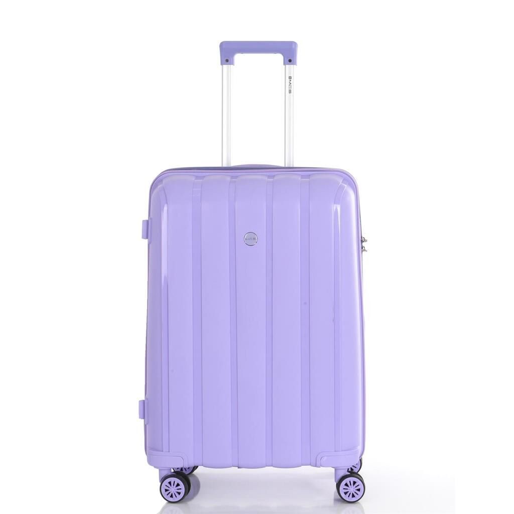 MÇS Bavul Büyük ve Orta 2li Set Kırılmaz Silikon Valiz V305 Lila
