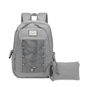 Smart Bags Sırt Çantası Okul Boyu Kalem Kutusu Hediyeli 3238 Vizon