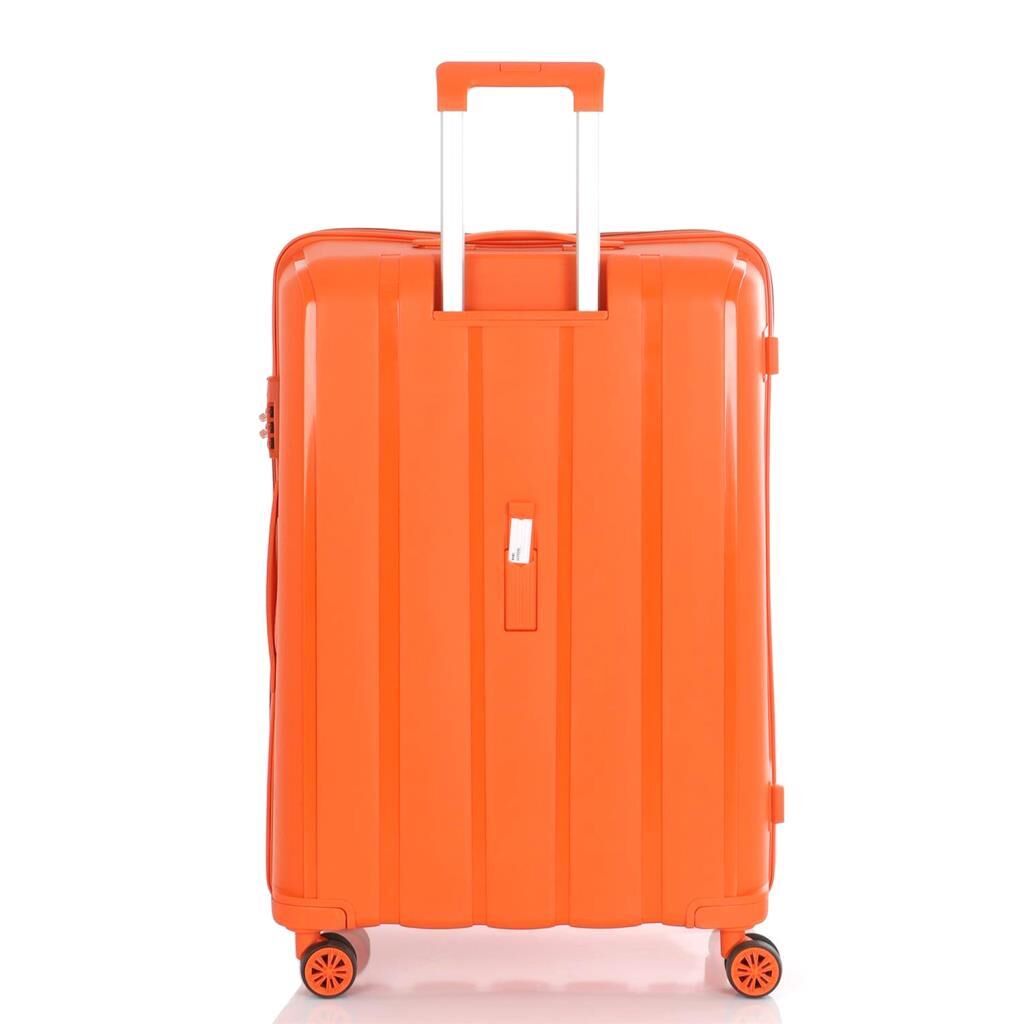 MÇS Bavul Büyük ve Orta 2li Set Kırılmaz Silikon Valiz V305 Orange