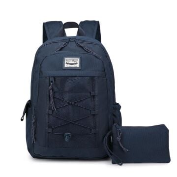 Smart Bags Sırt Çantası Okul Boyu Kalem Kutusu Hediyeli 3238 Lacivert