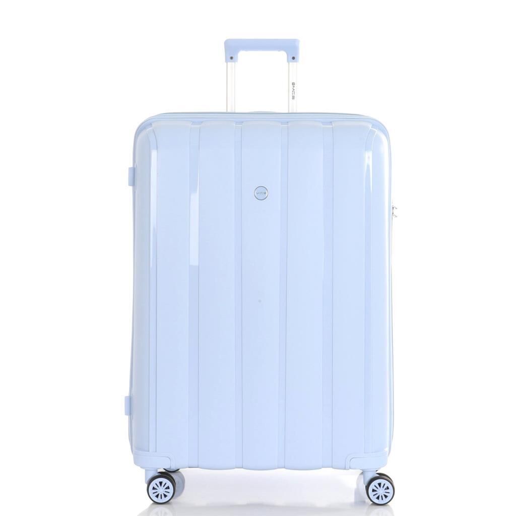 MÇS Bavul Büyük ve Orta 2li Set Kırılmaz Silikon Valiz V305 Bebe Mavi