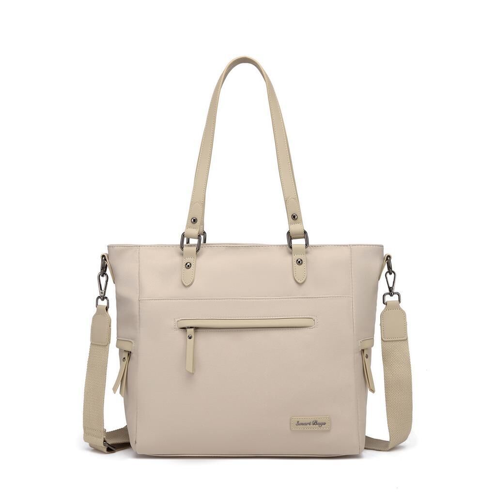 Smart Bags Twill Dimi Kumaş Kadın Omuz Çantası 3323 Bej