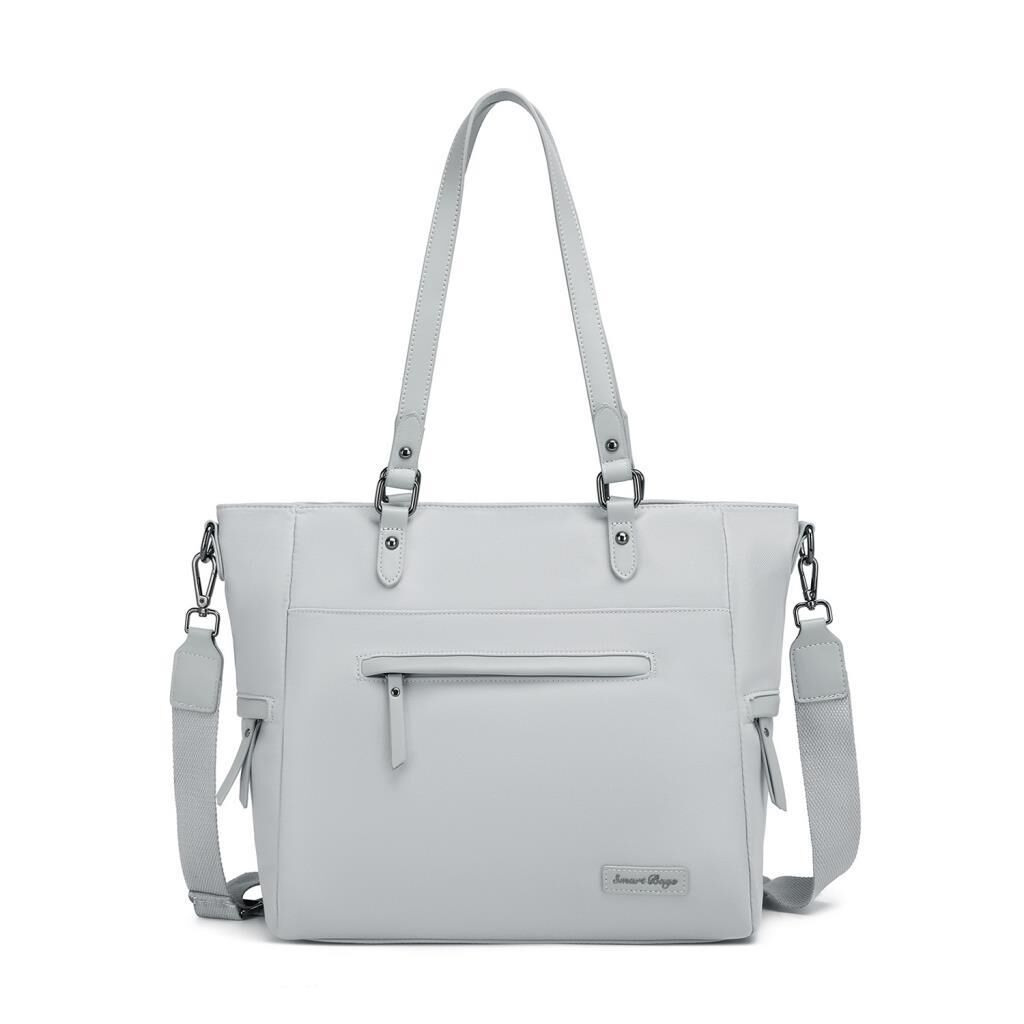 Smart Bags Twill Dimi Kumaş Kadın Omuz Çantası 3323 Gri