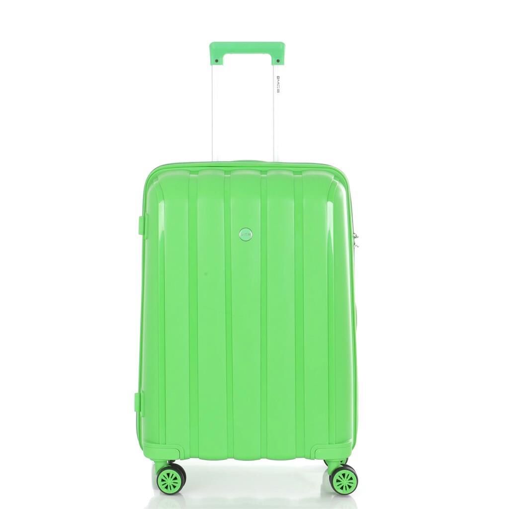 MÇS Bavul Büyük ve Orta 2li Set Kırılmaz Silikon Valiz V305 Fıstık Y.